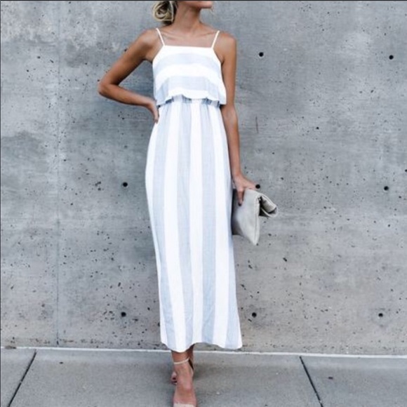 VICI Charleston Striped Midi Dress